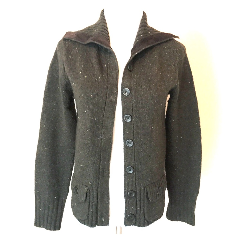 Eddie Bauer olive green shawl collar cardigan XS